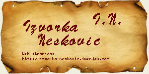 Izvorka Nešković vizit kartica